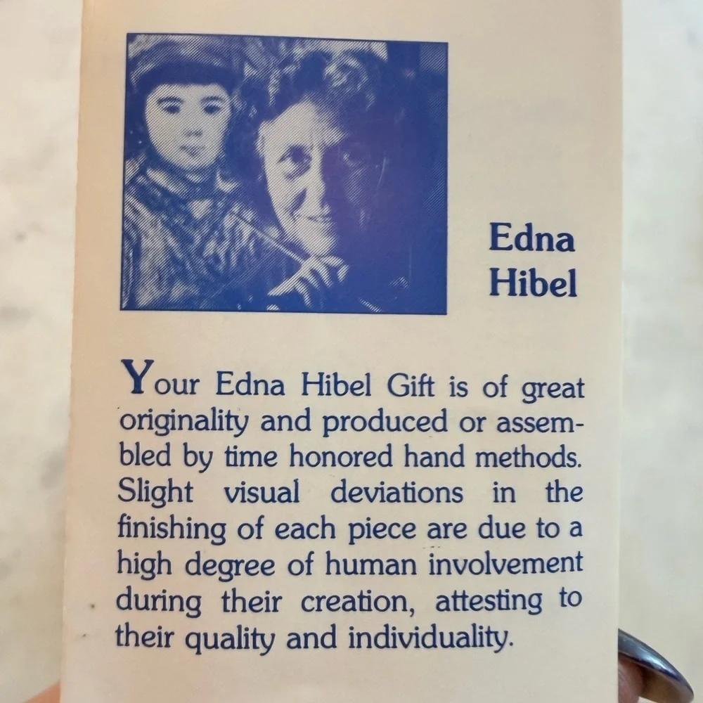Edna Hibel Green Onyx Trinket Box Mother & Child Art Vintage Handcrafted Stone